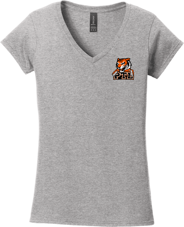 Princeton Tiger Lilies Softstyle Ladies Fit V-Neck T-Shirt