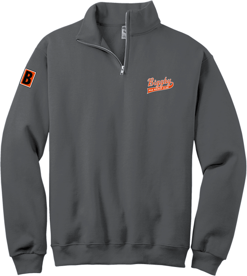 Biggby Coffee AAA NuBlend 1/4-Zip Cadet Collar Sweatshirt