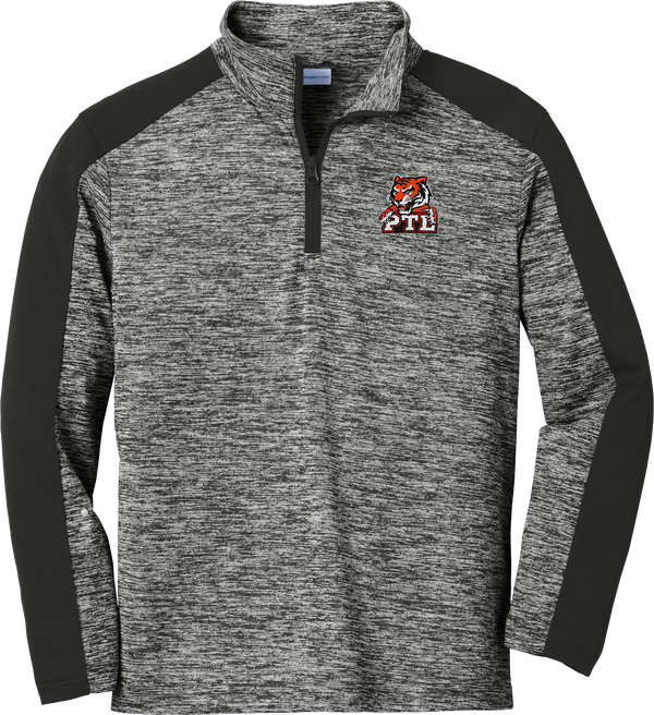 Princeton Tiger Lilies Youth PosiCharge  Electric Heather Colorblock 1/4-Zip Pullover